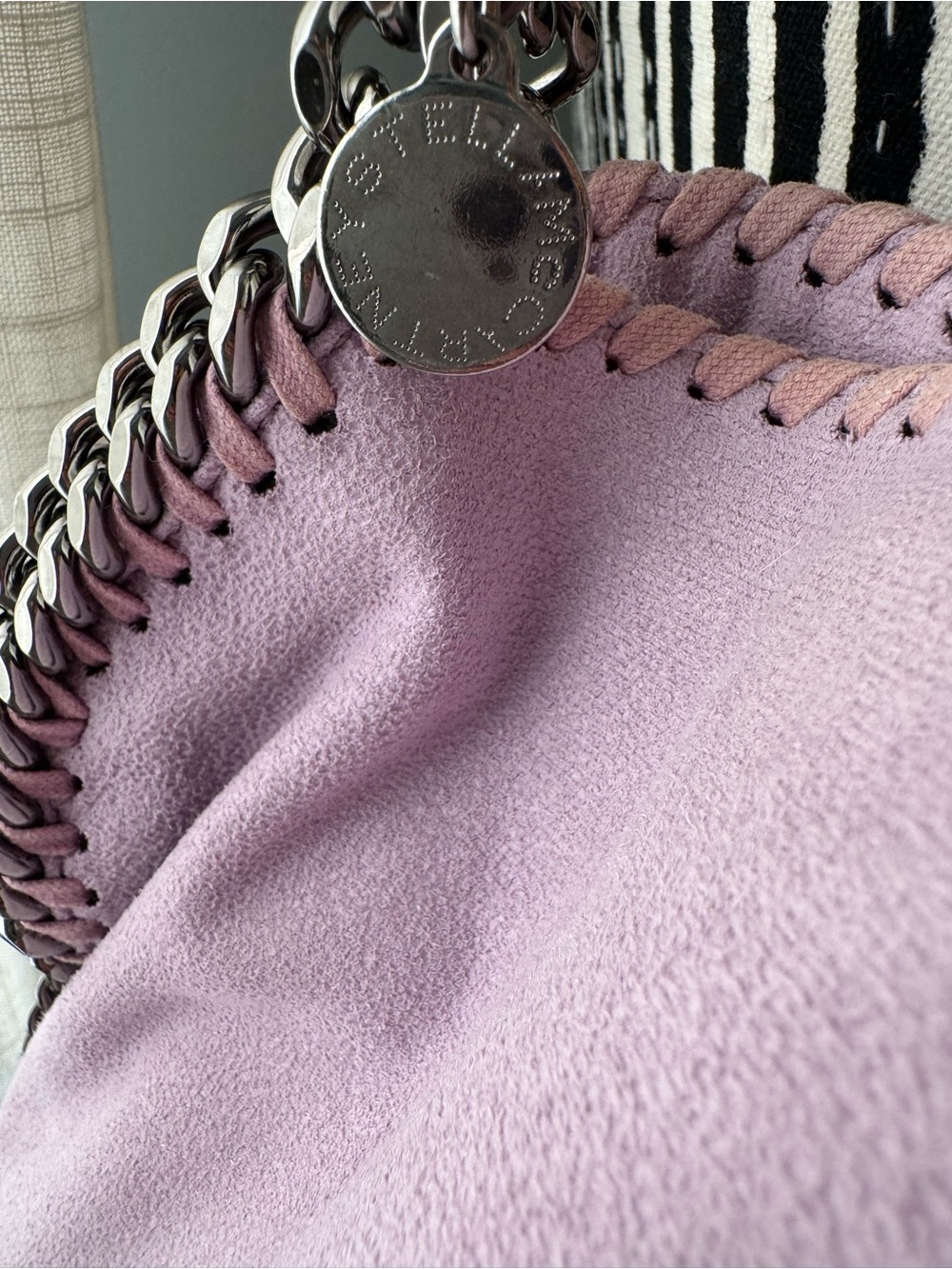Stella McCartney Falabella Tote Light Purple & Gunmetal Chains with COA - Picture 4 of 11